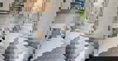 Internal of a Caravan Twin Bedroom