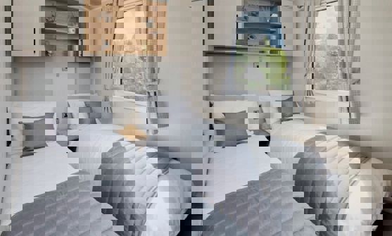 Internal of a Caravan Twin Bedroom