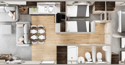 Floorplan of a caravan