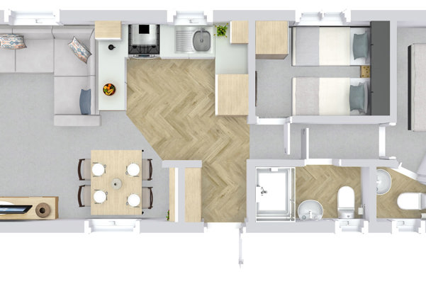 Floorplan of a caravan