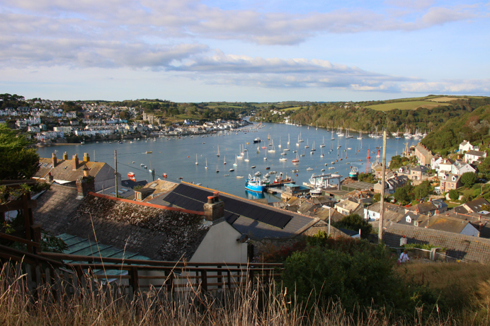 View of Polruan and Fowey from hills above