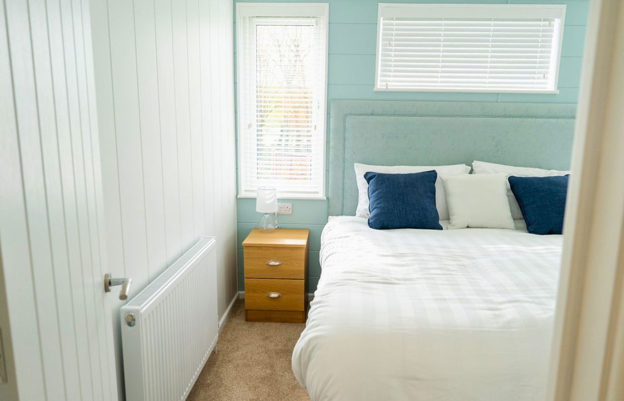 Internal of a luxury lodge master bedroom