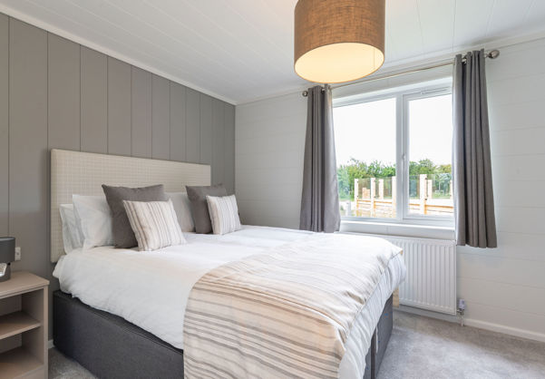 Internal of a luxury lodge master bedroom