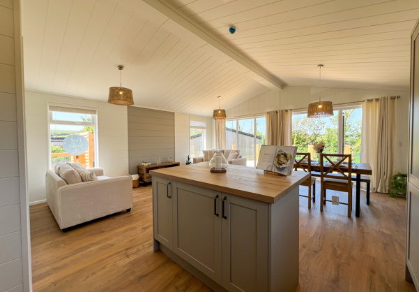 Internal of a luxury lodge open plan living space