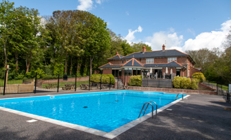 The country club and heated outdoor pool
