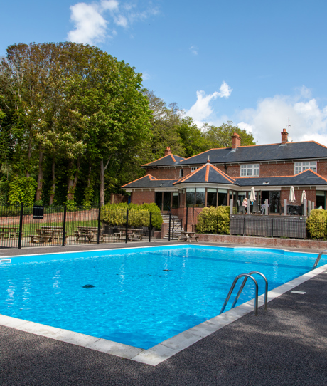 The country club and heated outdoor pool