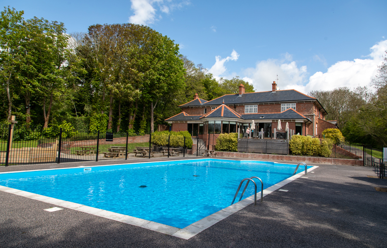 The country club and heated outdoor pool