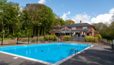 The country club and heated outdoor pool