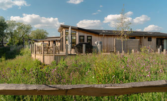 Stables Lodge and wildflowers