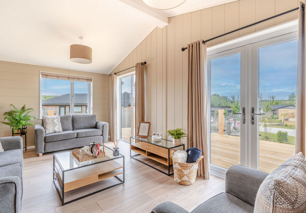 Internal of a luxury lodge open plan lounge