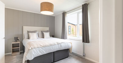 Internal of a luxury lodge master bedroom