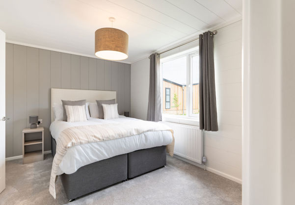Internal of a luxury lodge master bedroom