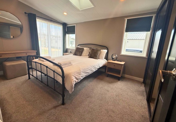 Internal of a lodge double bedroom