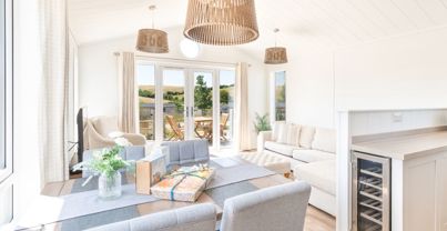 Internal of a cabin open plan living space