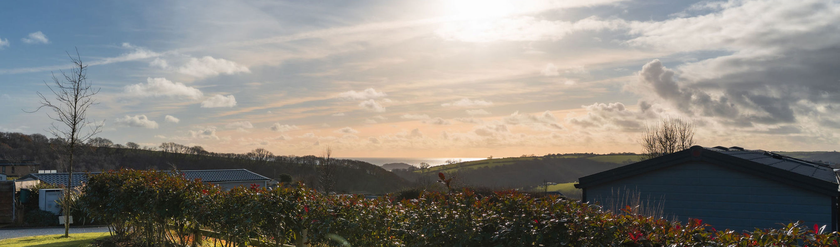 Views of the sea and surrounding countryside at winter