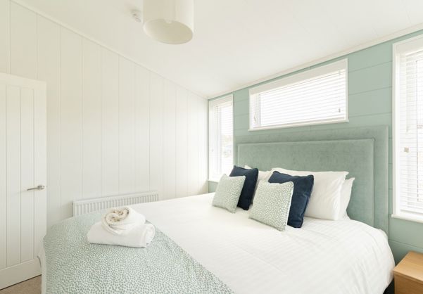 Internal of a luxury lodge master bedroom