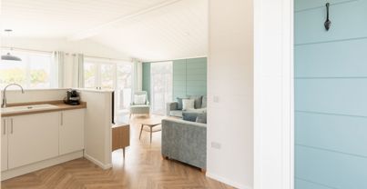 Internal of a luxury lodge open plan living space