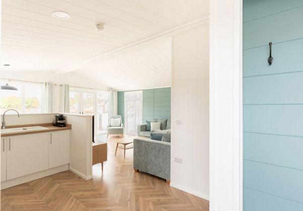 Internal of a luxury lodge open plan living space