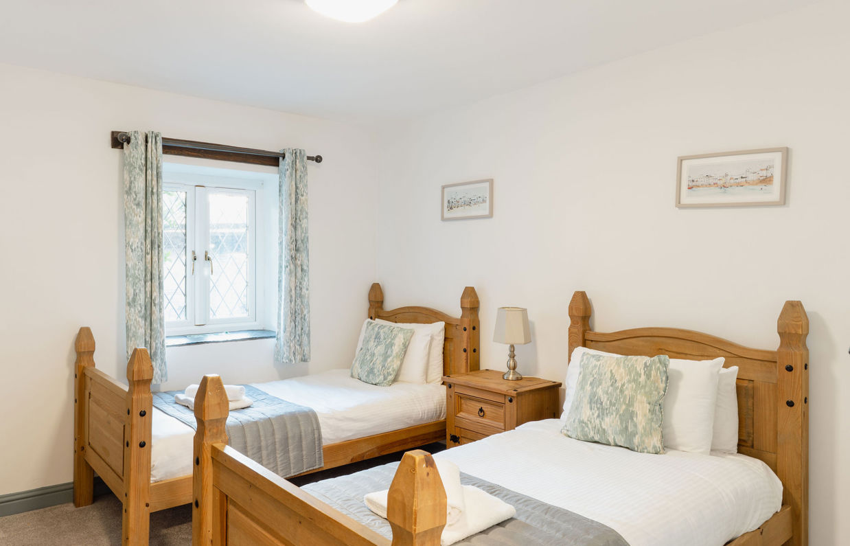 Internal of a cottage twin bedroom