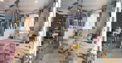 Internal of a Caravan Open Plan Living Space