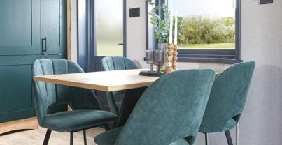 Internal of a caravan dining area
