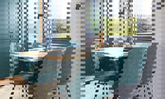 Internal of a caravan dining area