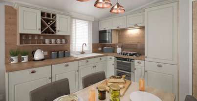 Internal of a caravan kitchen