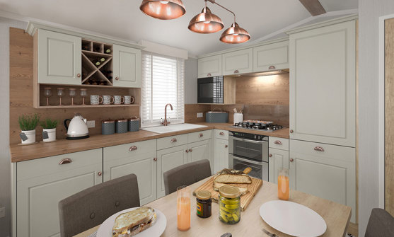 Internal of a caravan kitchen