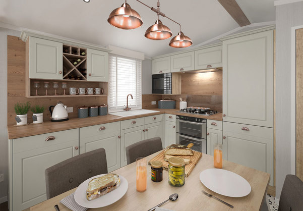 Internal of a caravan kitchen