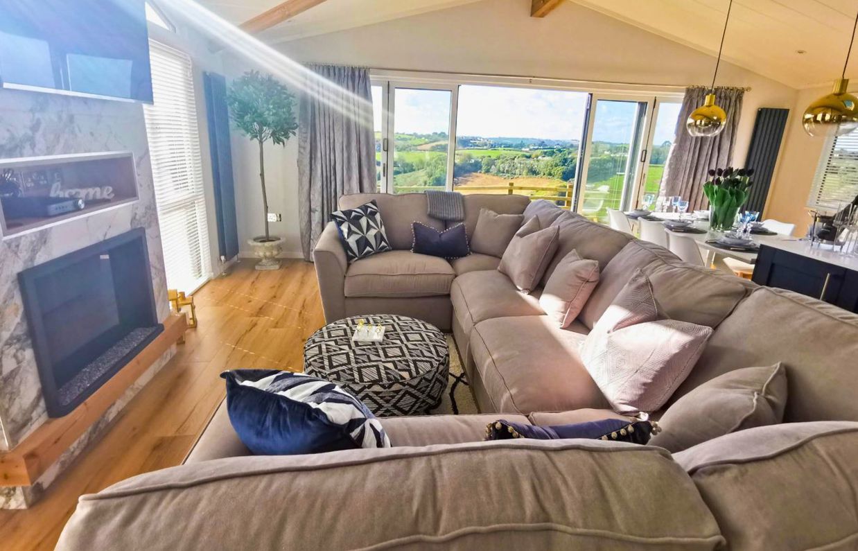 Internal of a luxury lodge open plan living space