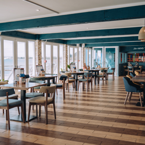 The inside of Drift Bar & Grill seating area