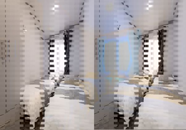 Internal of a Caravan Twin Bedroom