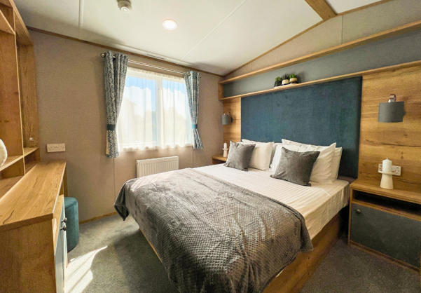 Internal of a caravan master bedroom