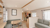 Internal of a caravan open plan living space