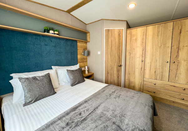 Internal of a caravan master bedroom