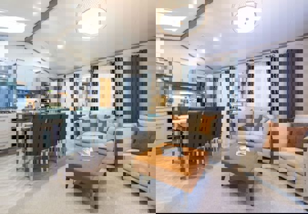 Internal of a Caravan Open Plan Living Area