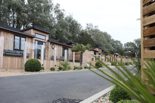 Area of lodges called Cove at Bowleaze Cove Holiday Park & Spa