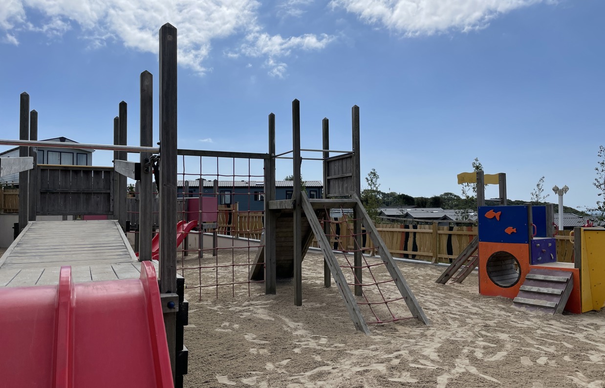 An outdoor play area beside Stargazy Bar & Grill
