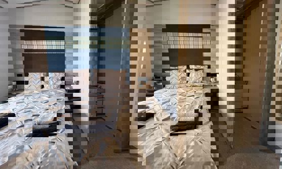 Internal of a Caravan Master Bedroom and Dressing Area