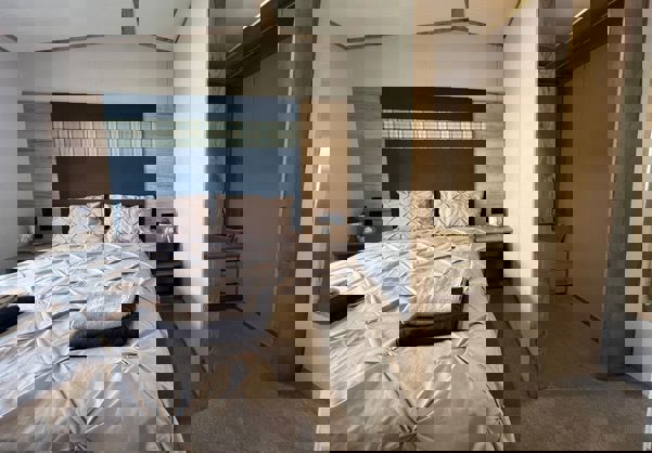 Internal of a Caravan Master Bedroom and Dressing Area