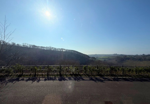 Views of a valley from a lodge
