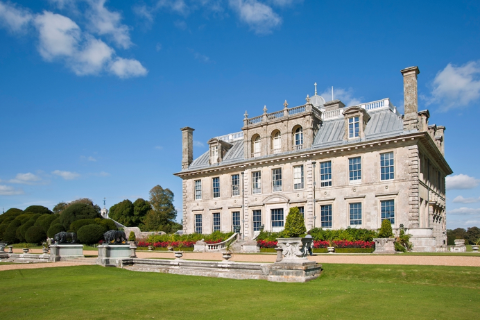 A grand stately home among countryside