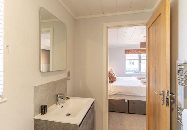 Master bedroom en suite looking back into the bedroom