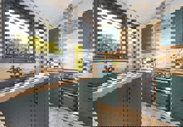 Internal of a caravan kitchen