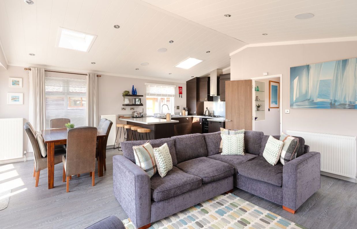 Internal of a lodge open plan living space