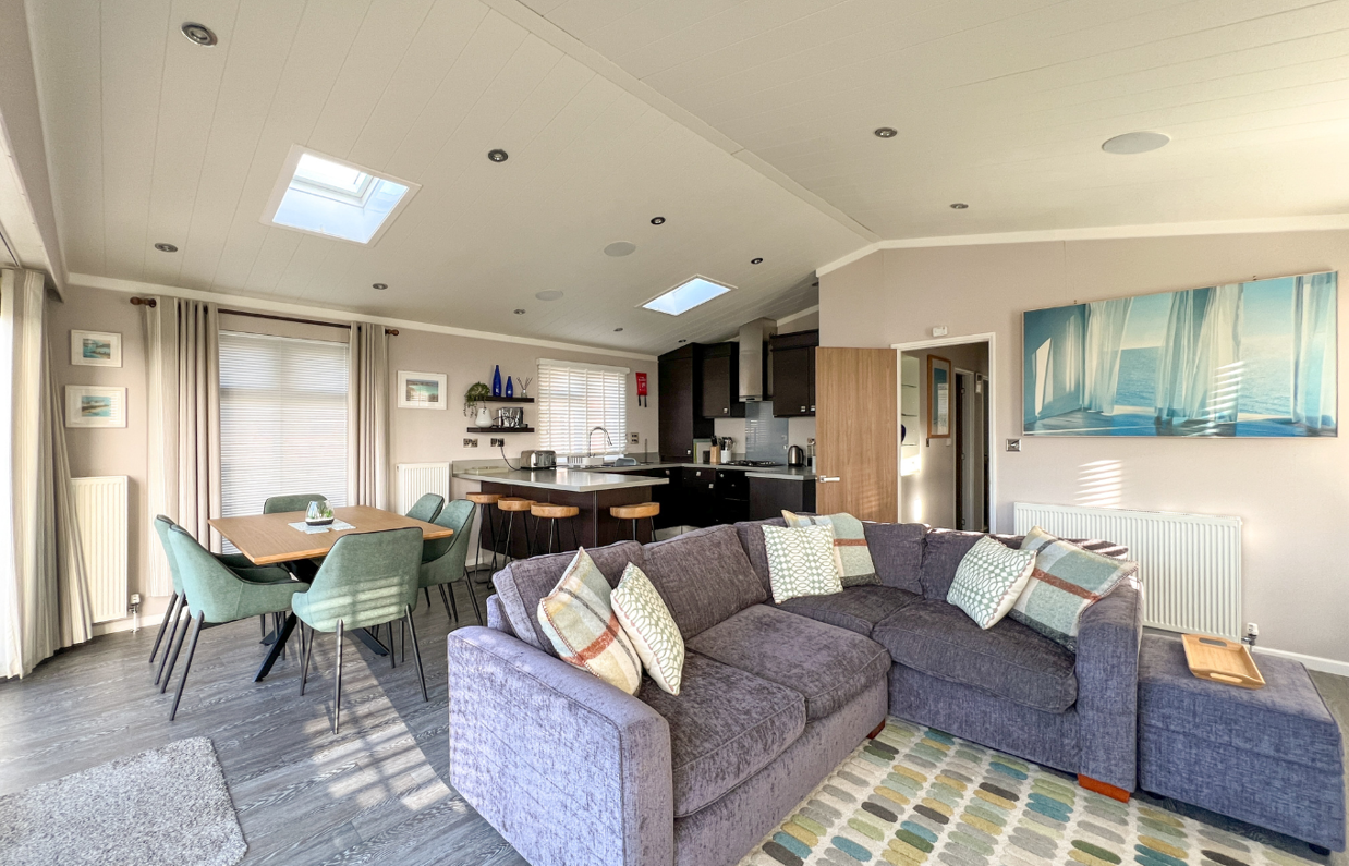 Internal of a lodge open plan living space