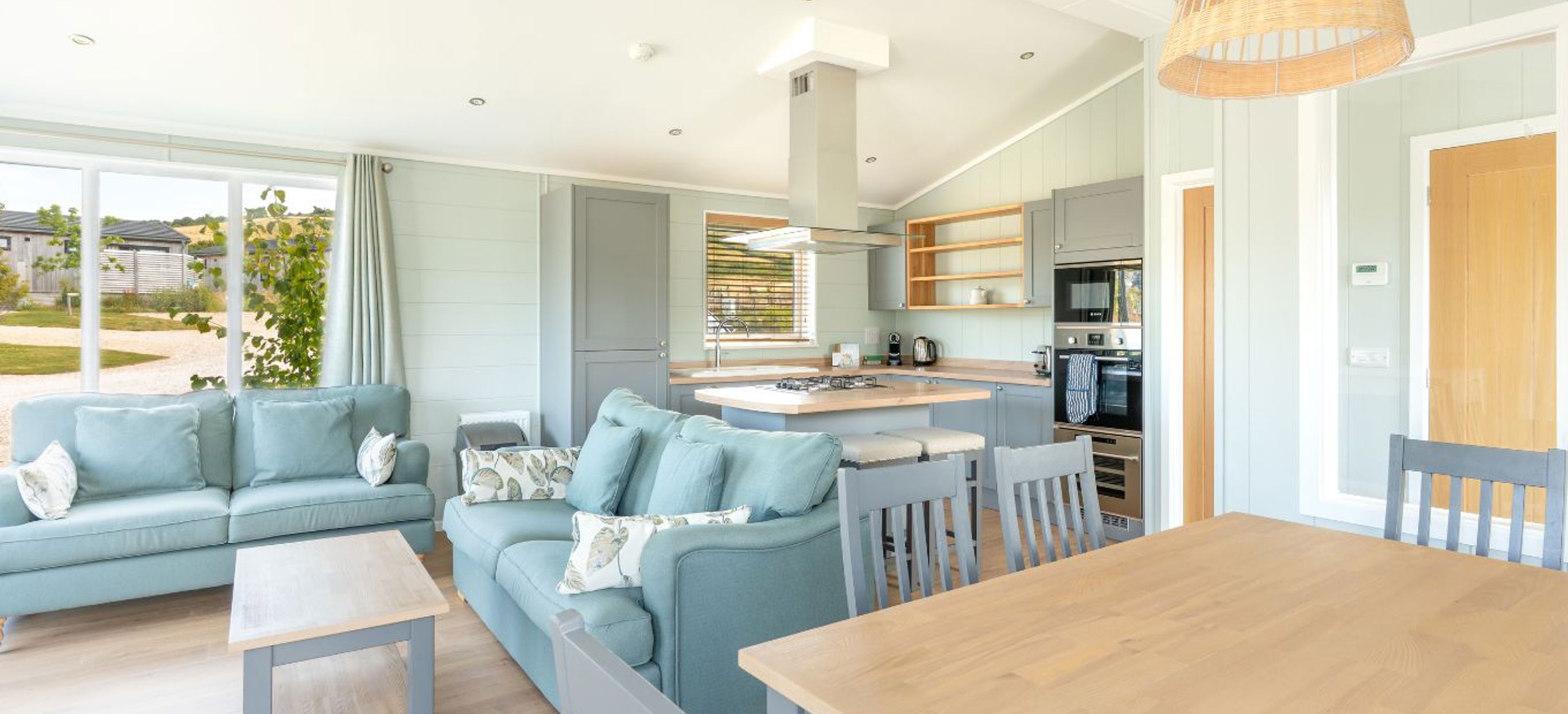 Internal of a luxury lodge open plan living space