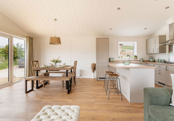 Internal of a luxury lodge open plan living space