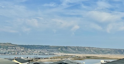 View of Chesil Beach and Surrounding Area of Portland from Chesil Beach Holiday Park