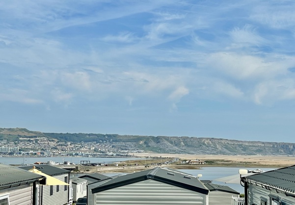 View of Chesil Beach and Surrounding Area of Portland from Chesil Beach Holiday Park